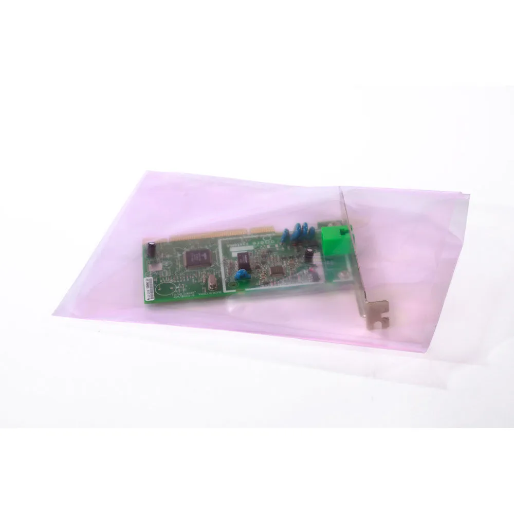 10" x 16" x 2 mil Pink Eco-Manufactured Plastic Anti-Static (PAS) Layflat Bags (Case of 1,000)