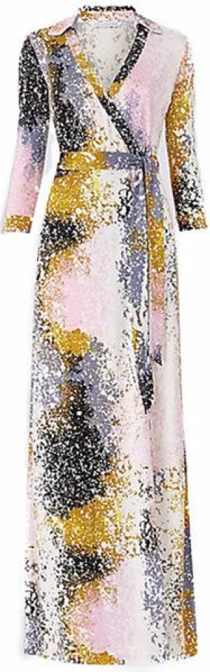 Abstract Paint Maxi Wrap Dress