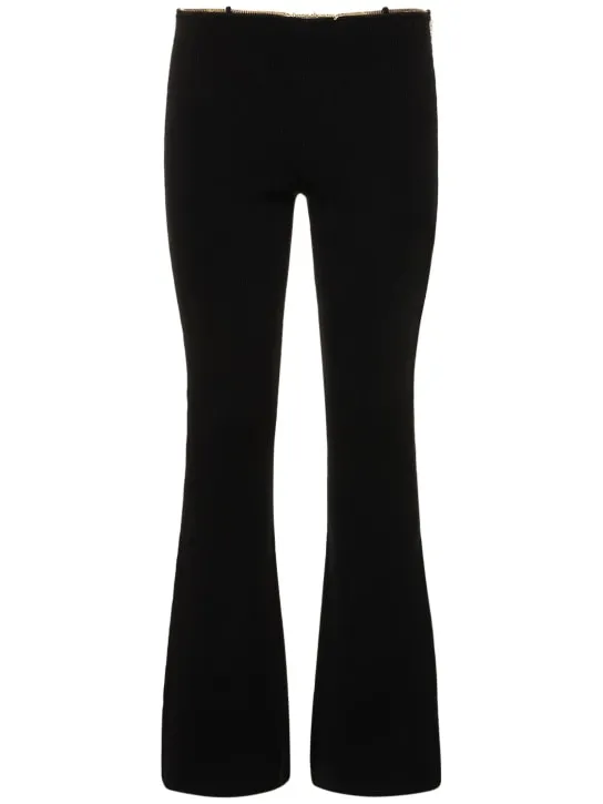Alexander Wang   Boot leg wool blend pants w/ logo chain 