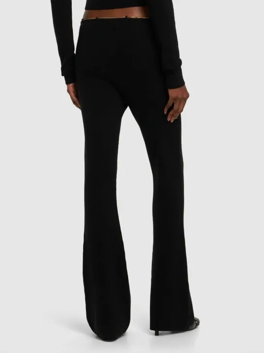 Alexander Wang   Boot leg wool blend pants w/ logo chain 