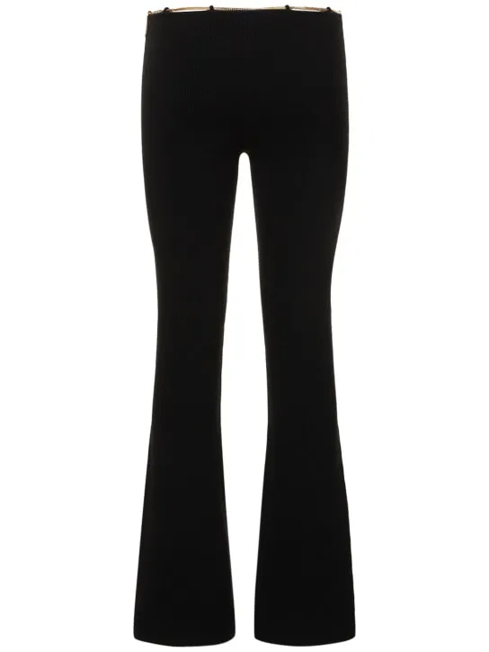 Alexander Wang   Boot leg wool blend pants w/ logo chain 