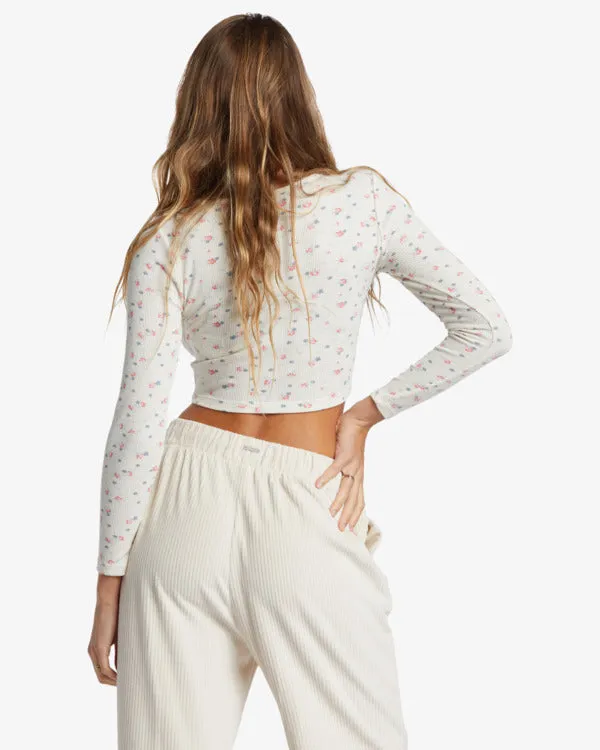 Billabong Sweet Sun Elastic Waist Wide Leg Pants - WHITE CAP
