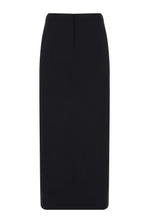 Black Canvas Midi Skirt