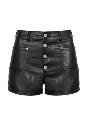 Black Faux Leather High Waist Short