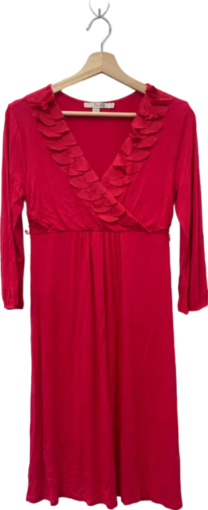 Boden Red Ruffled Wrap Dress UK 12