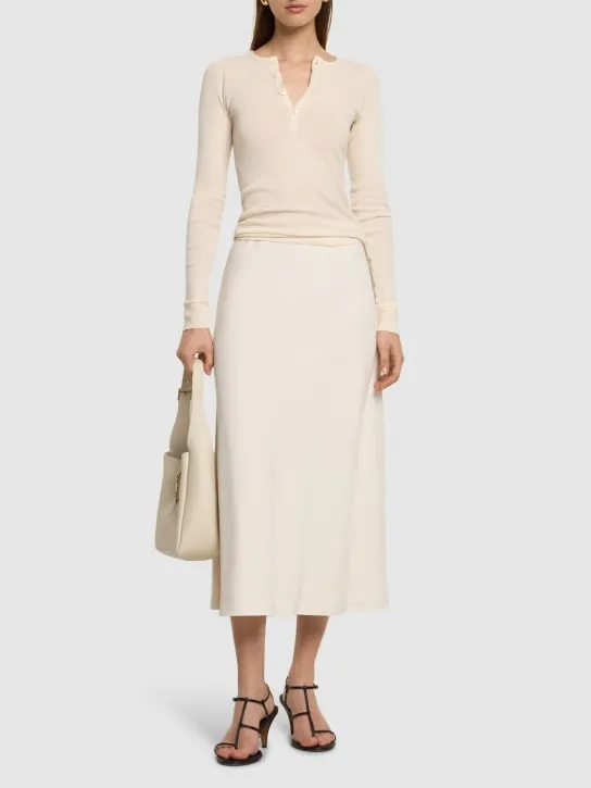 Brunello Cucinelli   Stretch viscose diagonal midi skirt 