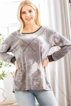 Charcoal Tie Dye Top