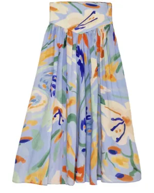 Clavel Skirt Jaleo Celeste In Light Blue Multi | Light Blue Multi