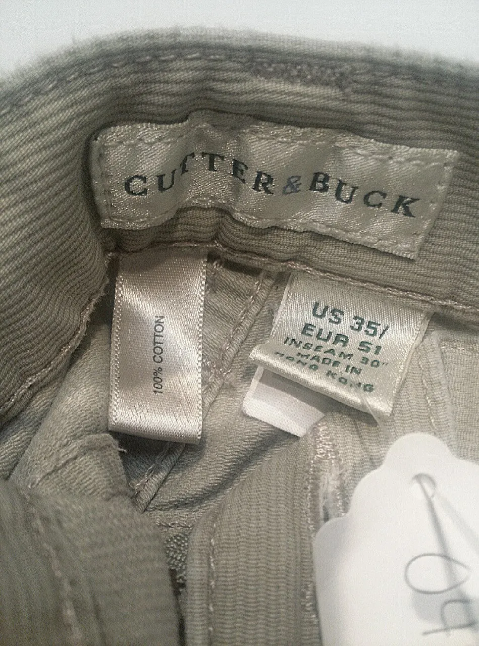Cutter & Buck-Tan 5 Pocket Cotton Corduroy Casual Trousers- size 35x30