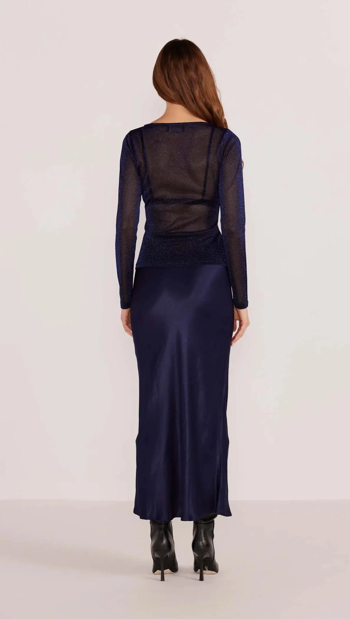 Dahlia Sparkle Top-Midnight