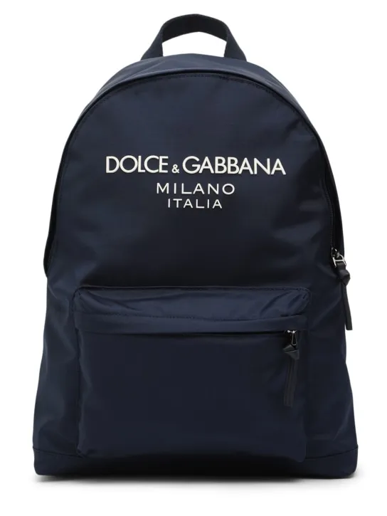 Dolce&amp;Gabbana   Embroidered logo poly backpack 