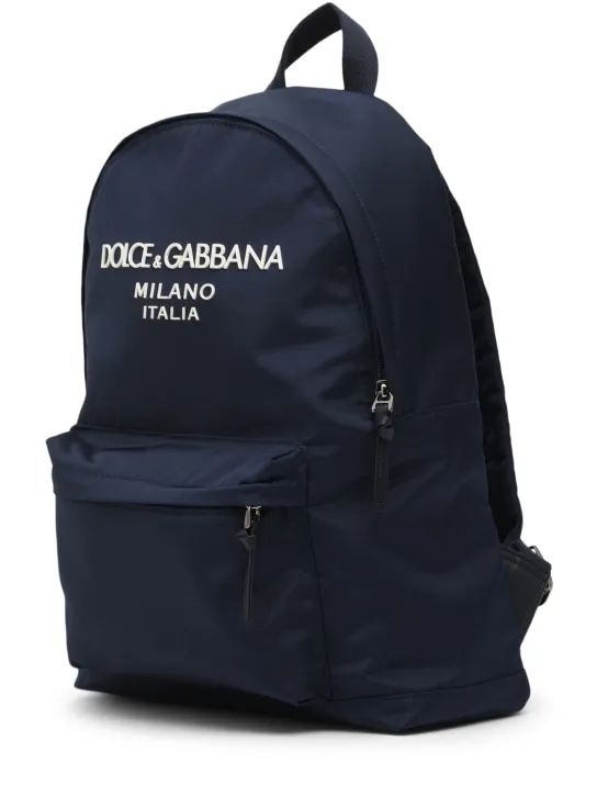 Dolce&amp;Gabbana   Embroidered logo poly backpack 