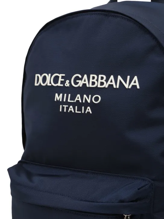 Dolce&amp;Gabbana   Embroidered logo poly backpack 