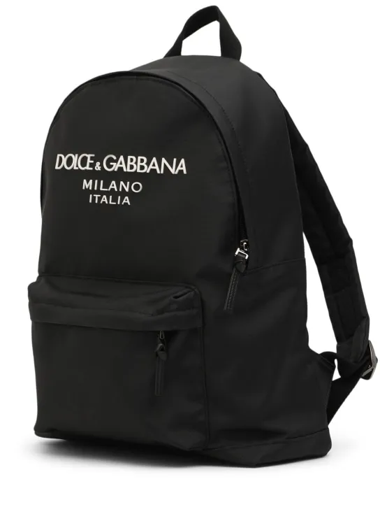 Dolce&amp;Gabbana   Embroidered logo poly backpack 
