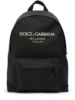Dolce&amp;Gabbana   Embroidered logo poly backpack 