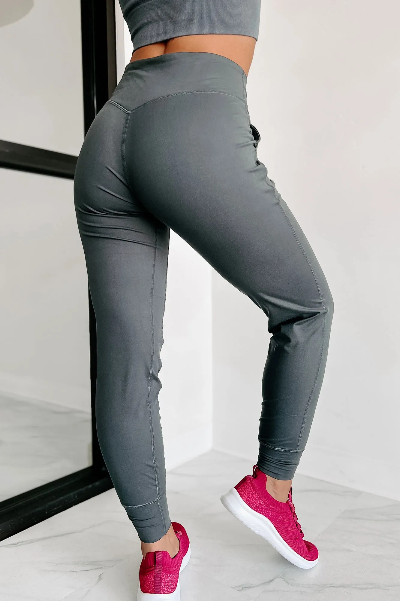 Doorbuster Late Night Trips High Waist Joggers (Charcoal)