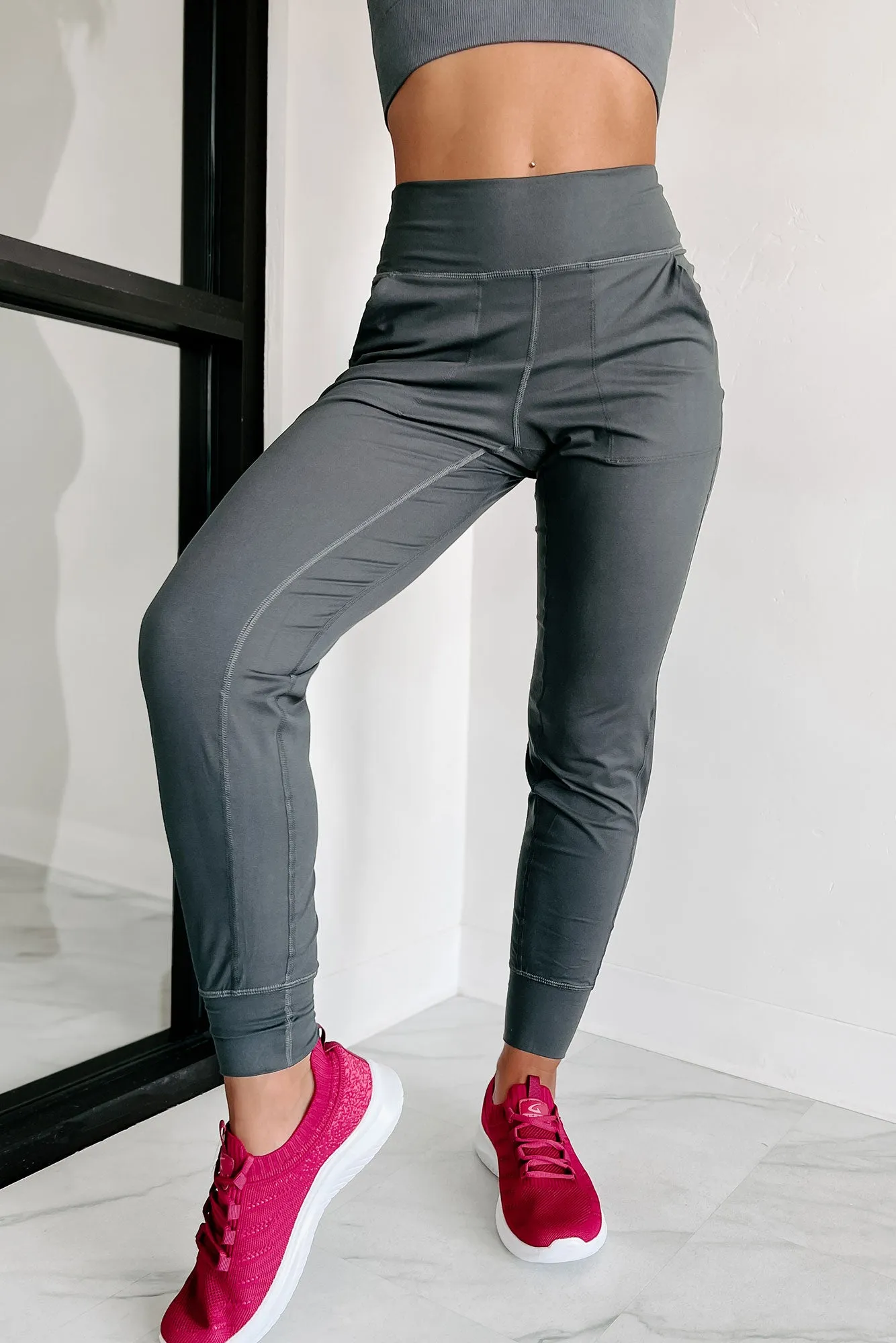 Doorbuster Late Night Trips High Waist Joggers (Charcoal)