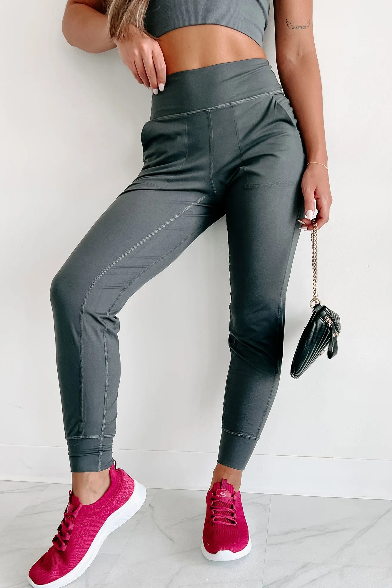 Doorbuster Late Night Trips High Waist Joggers (Charcoal)