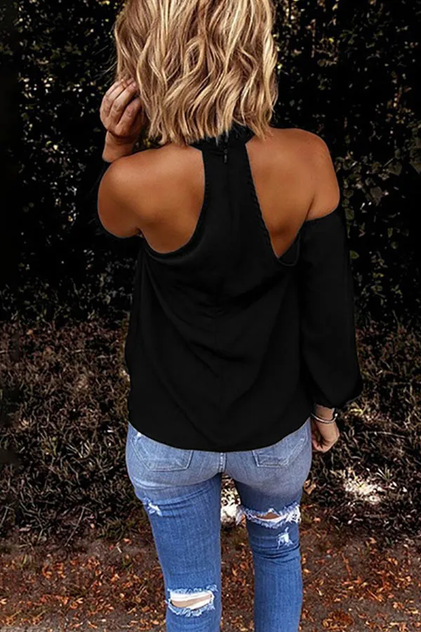 Dunnmall Casual Solid Off The Shoulder Top