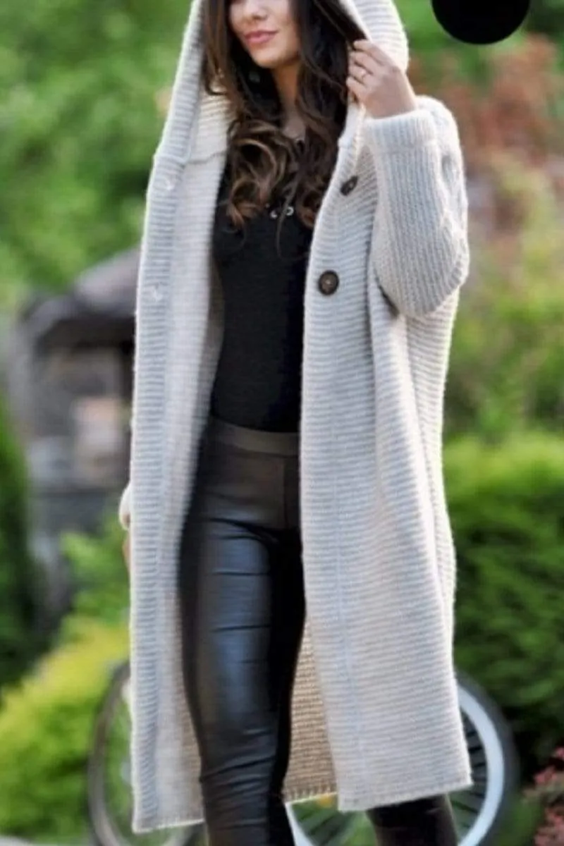 Dunnmall Fashion Cardigan Hooded Long Jacket