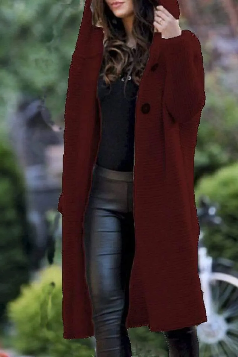 Dunnmall Fashion Cardigan Hooded Long Jacket