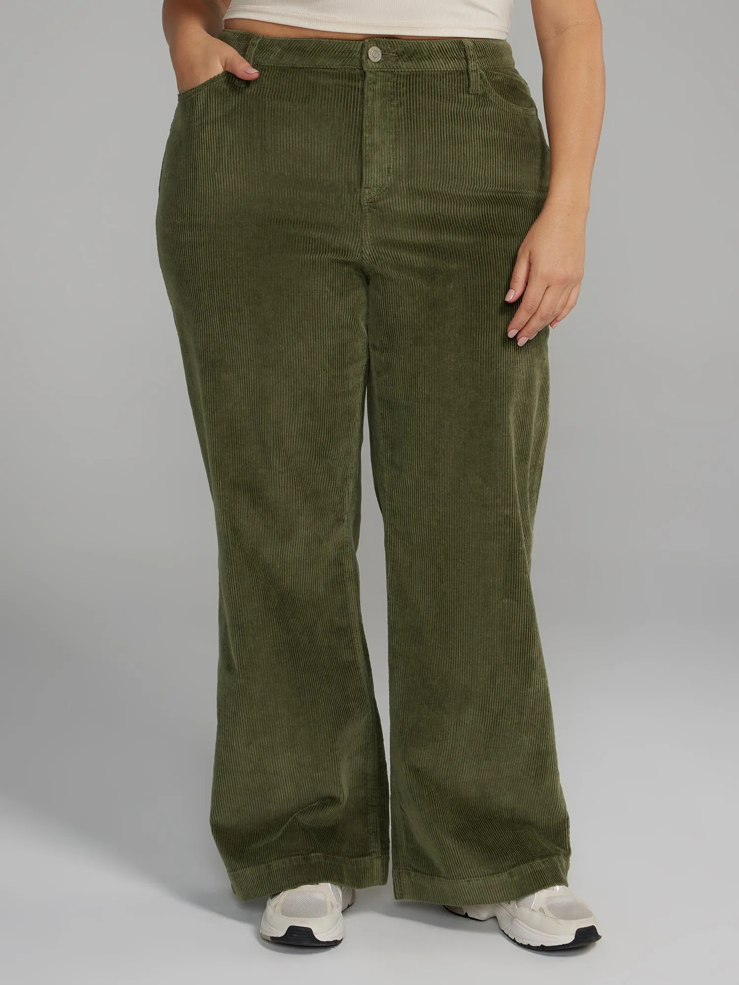 Fashion To Figure - High Rise Wide Leg Corduroy Pants