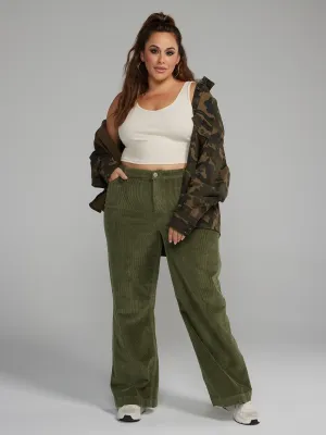 Fashion To Figure - High Rise Wide Leg Corduroy Pants
