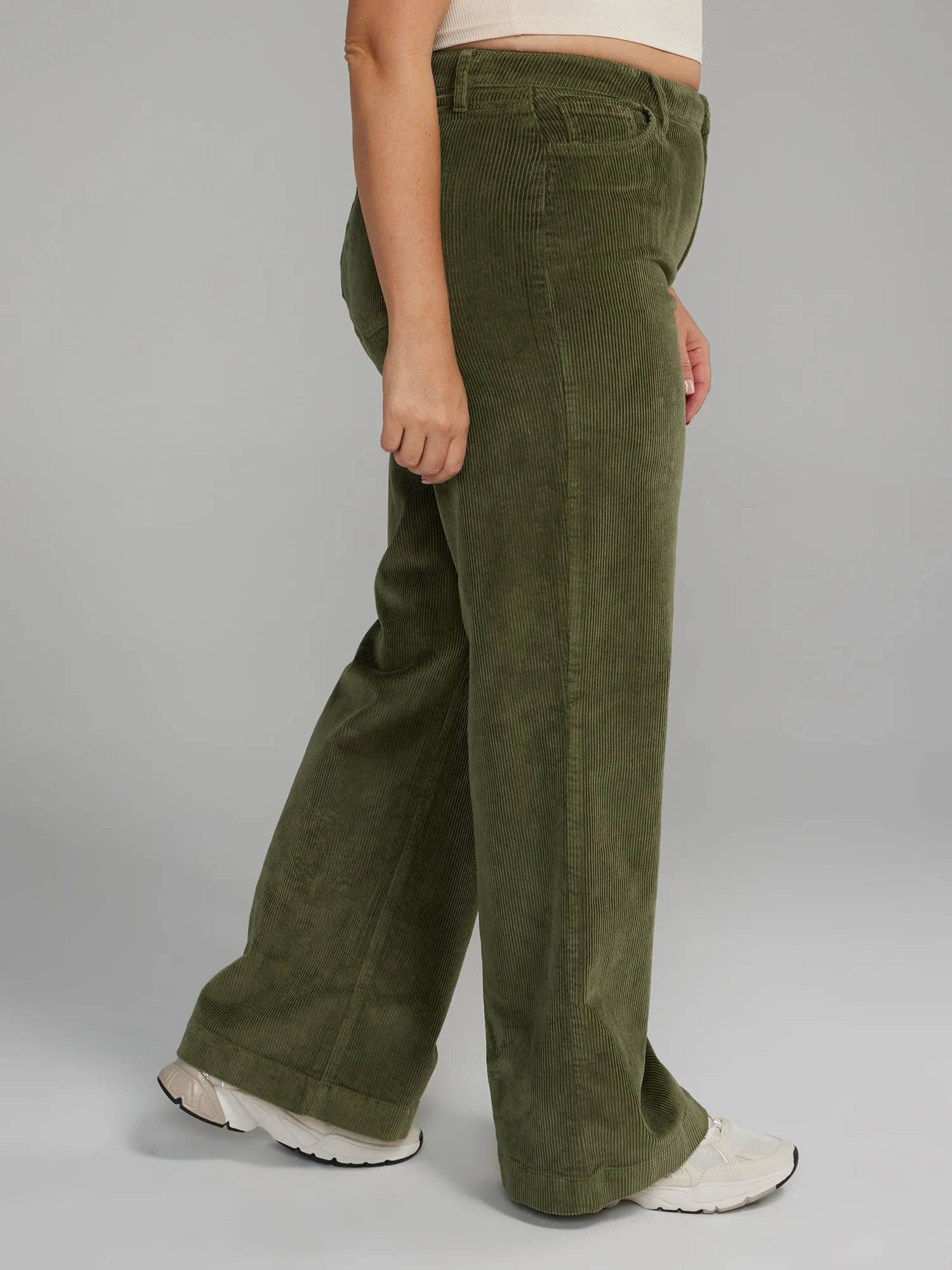 Fashion To Figure - High Rise Wide Leg Corduroy Pants