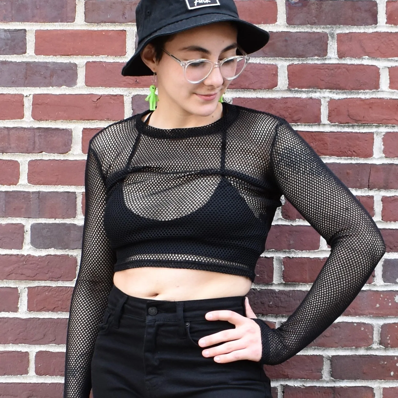 Fishnet Long Sleeve Crop FOXBLOOD