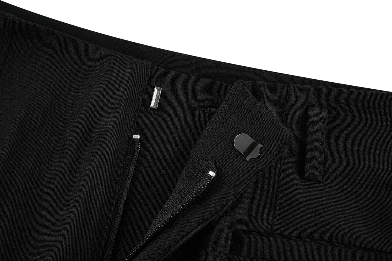 Flare Leg Dobby Twill High Waist Pants