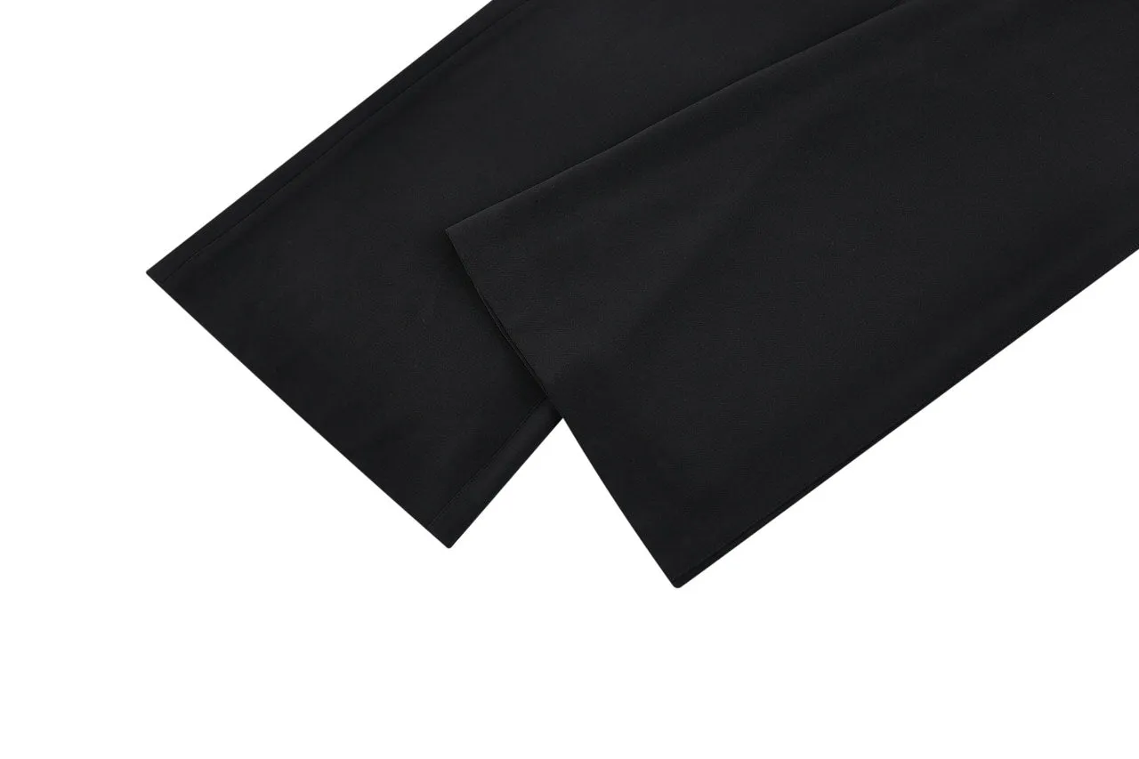 Flare Leg Dobby Twill High Waist Pants