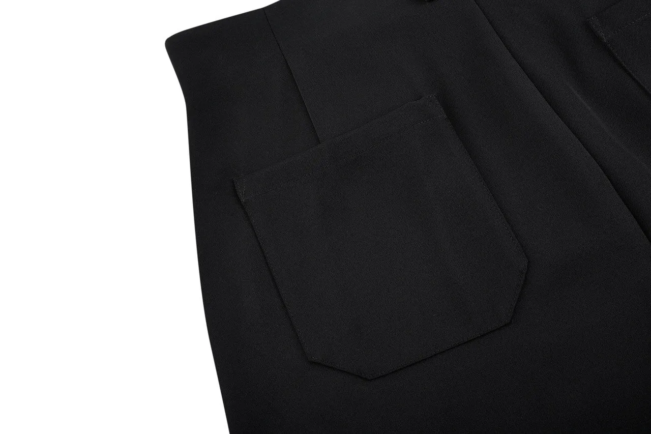 Flare Leg Dobby Twill High Waist Pants