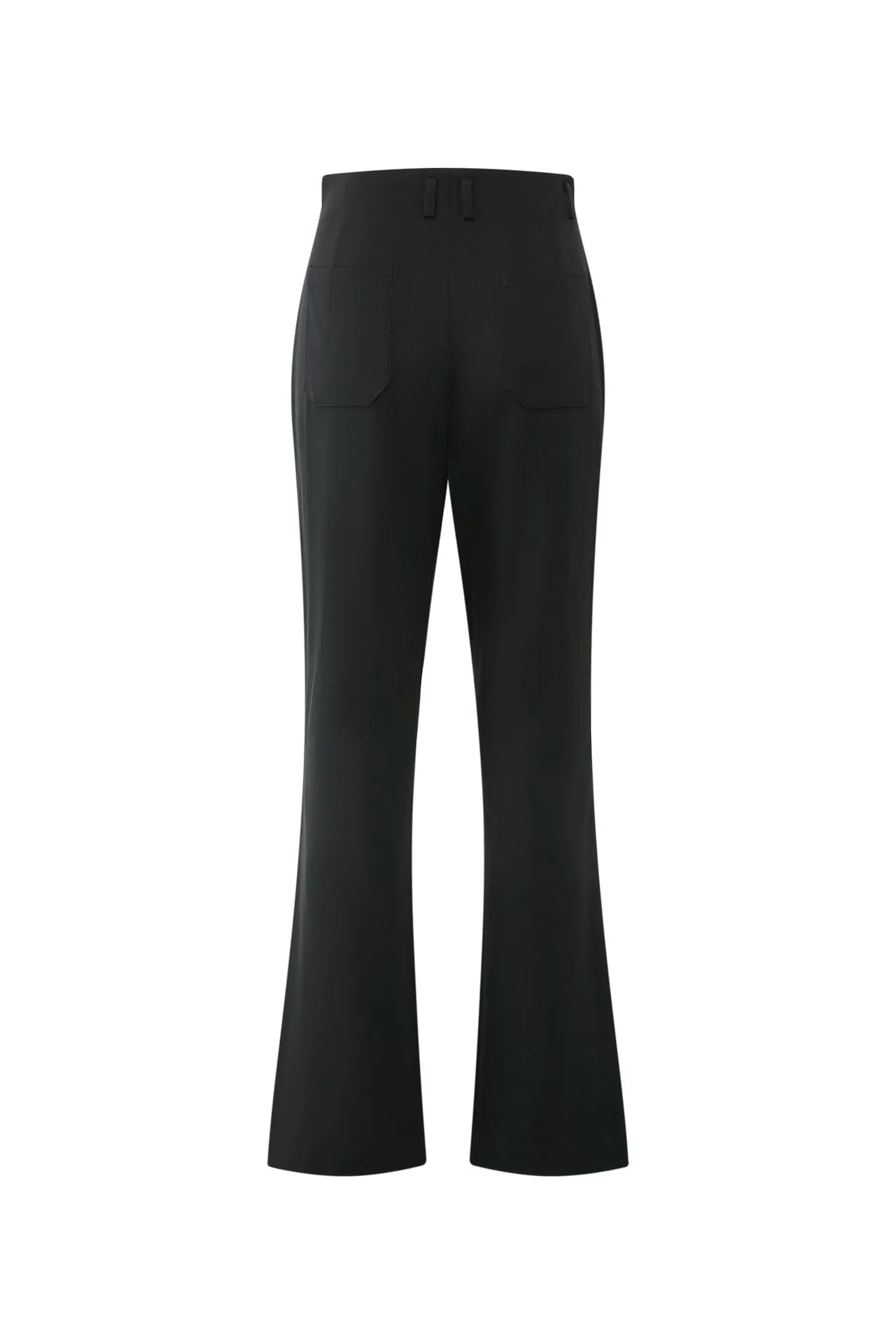 Flare Leg Dobby Twill High Waist Pants