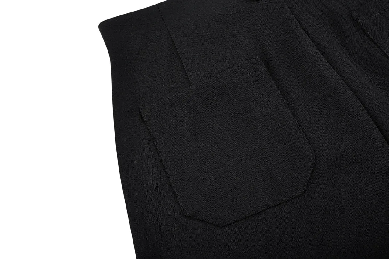 Flare Leg Dobby Twill High Waist Pants