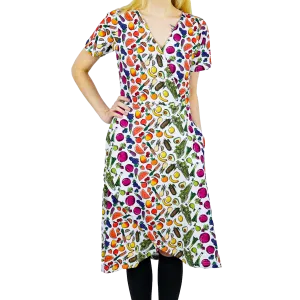 Fruits & Veggies Faux Wrap Dress [FINAL SALE]