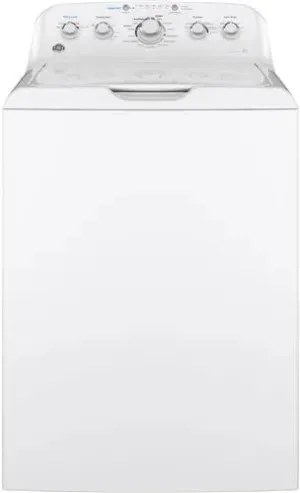 GE GTW465ASNWW 27 Inch Top Load Washer with 4.5 cu. ft. Capacity, 700 RPM Spin Speed, 14 Wash Cycles, 6 Water Temperatures, Dual Action Agitator, Speed Wash, Auto Soak and Deep Rise.: White