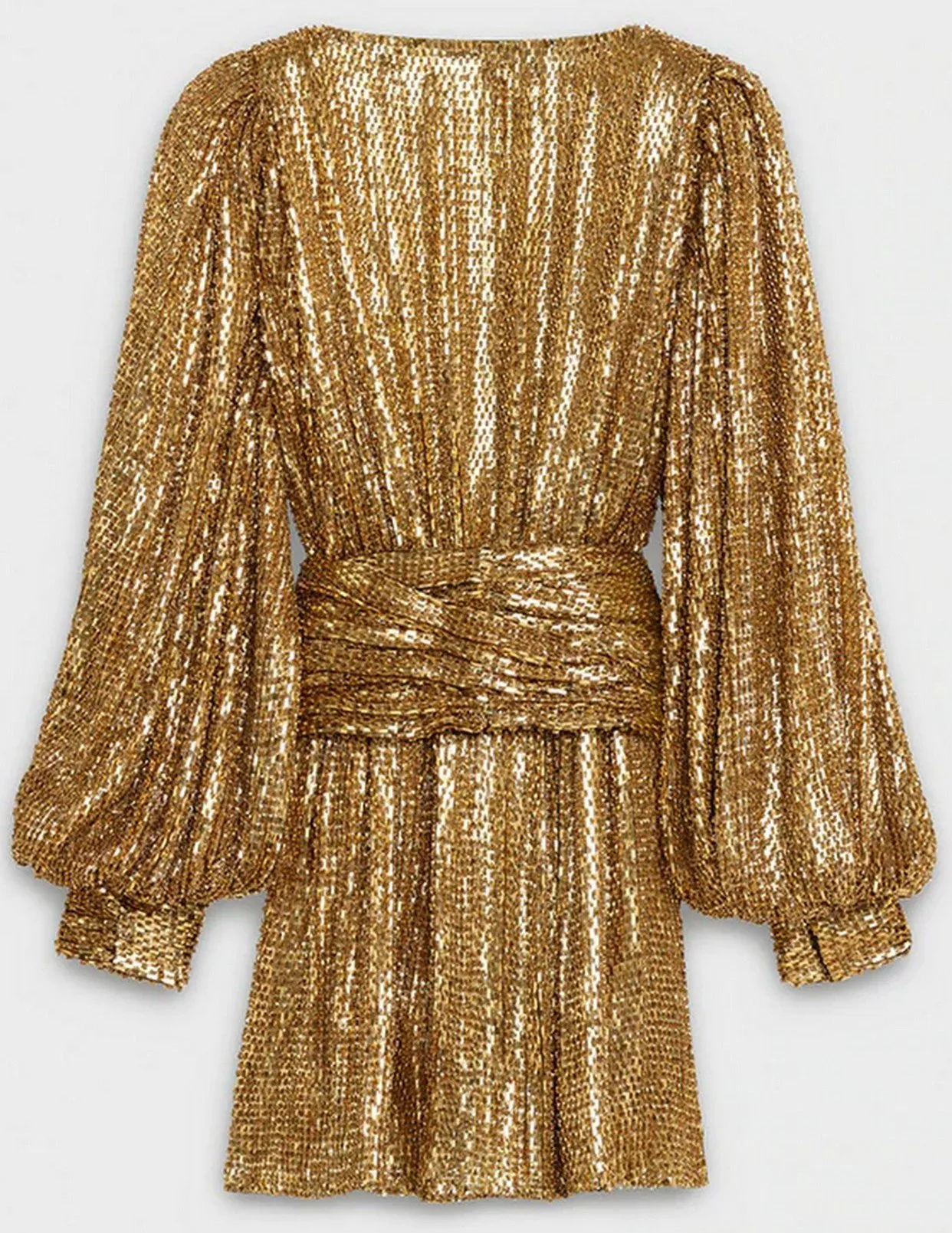 Gold Wrap Metallic Mini Dress