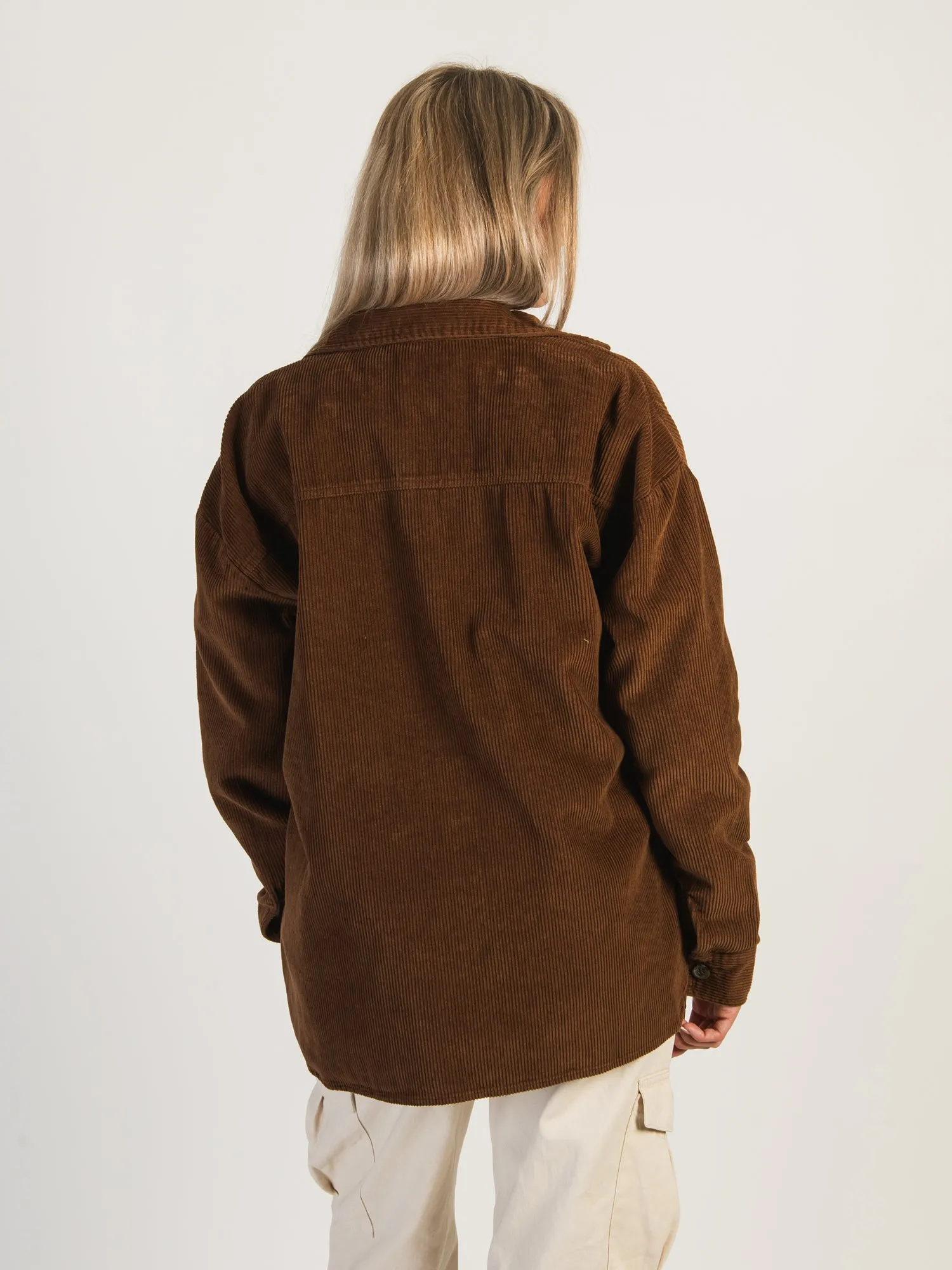 HARLOW CHRISSY CORD SHIRT - COGNAC