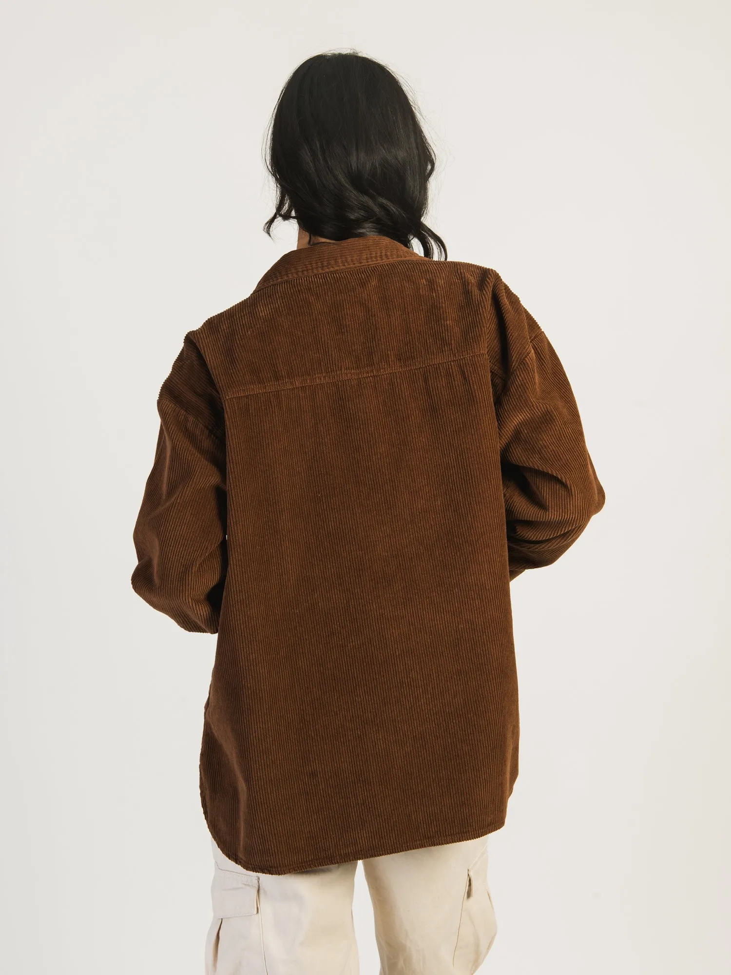 HARLOW CHRISSY CORD SHIRT - COGNAC