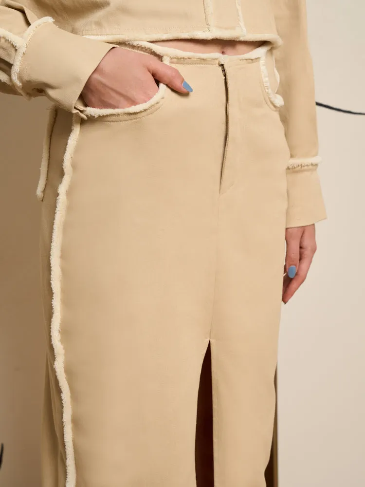 Harper Frayed Midi Skirt