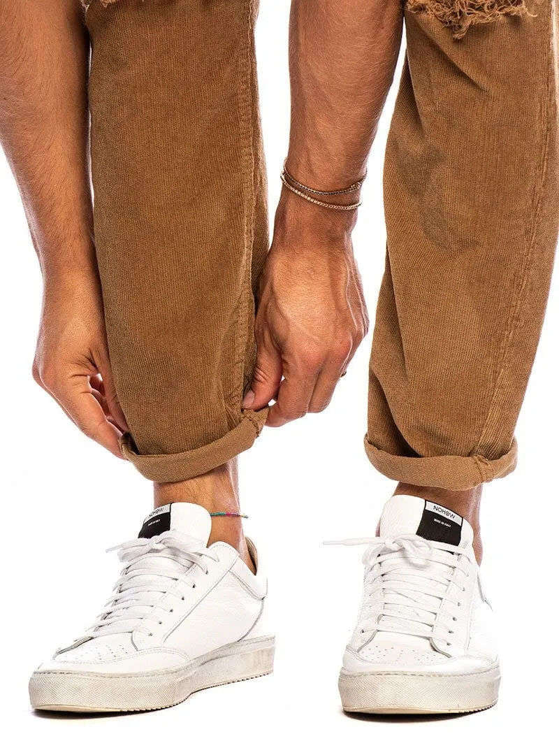 HARRIS DISTRESSED PANTS IN VELVET CAMEL