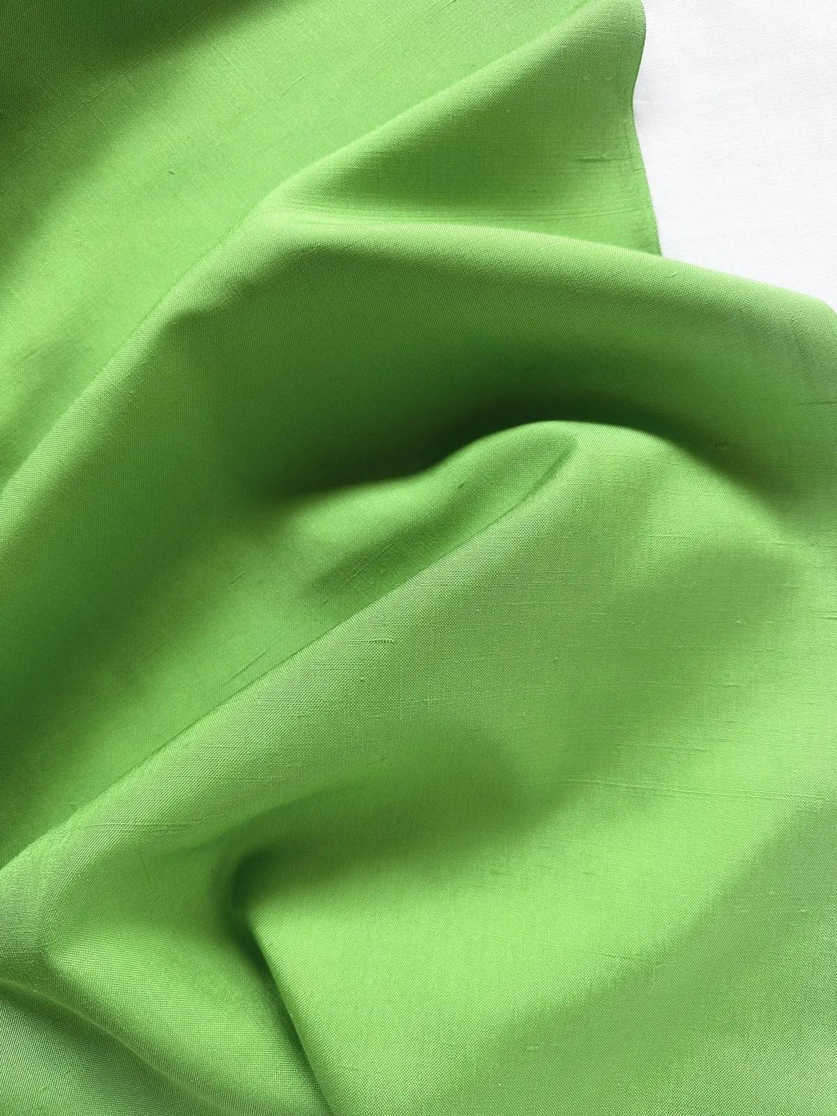 Italian Spring Green Linen Weave Dupioni
