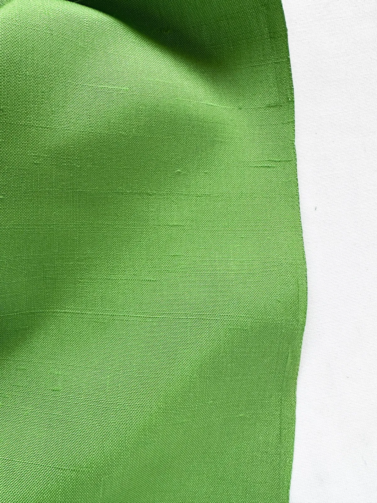 Italian Spring Green Linen Weave Dupioni