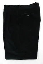 Jack Victor- Black Microfiber Pleated Pencil Corduroy Trousers- size 36x31