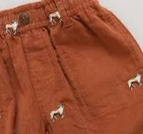 Jackson Rust Corduroy Pants w/ Dog Embroidery