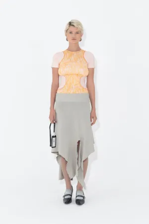 Jersey Drape Skirt in Aluminium