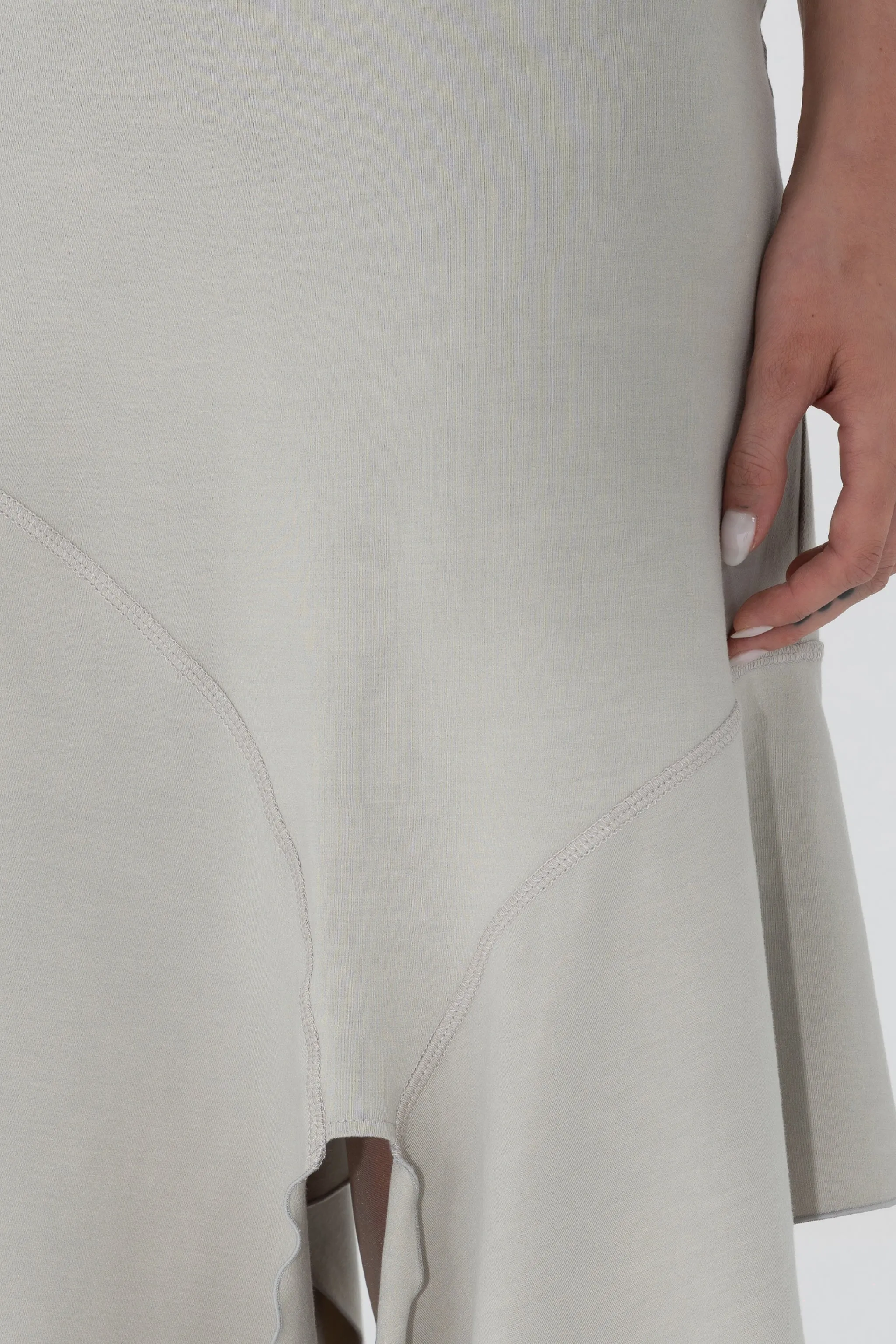 Jersey Drape Skirt in Aluminium