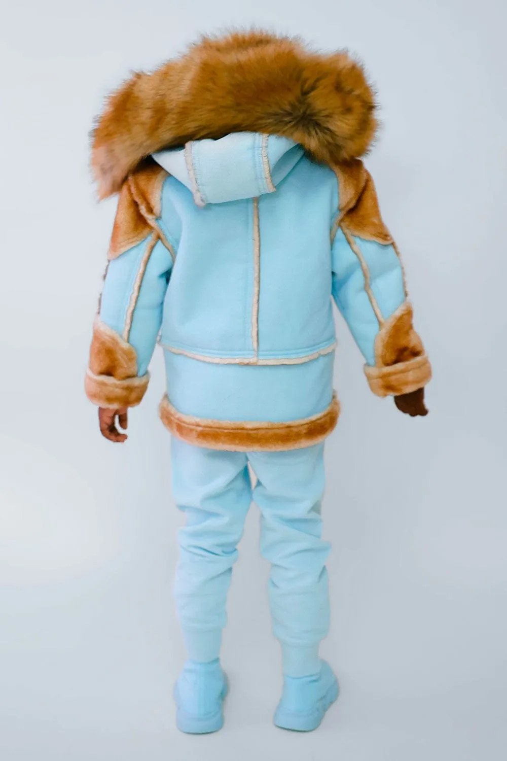 Kids El Jefe Shearling Moto Jacket (Sky)