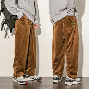 KOR Y2K 70's Style Corduroy Straight Pants