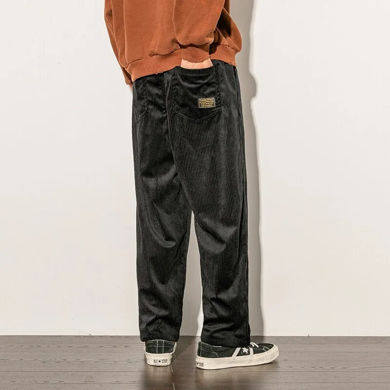 KOR Y2K 70's Style Corduroy Straight Pants